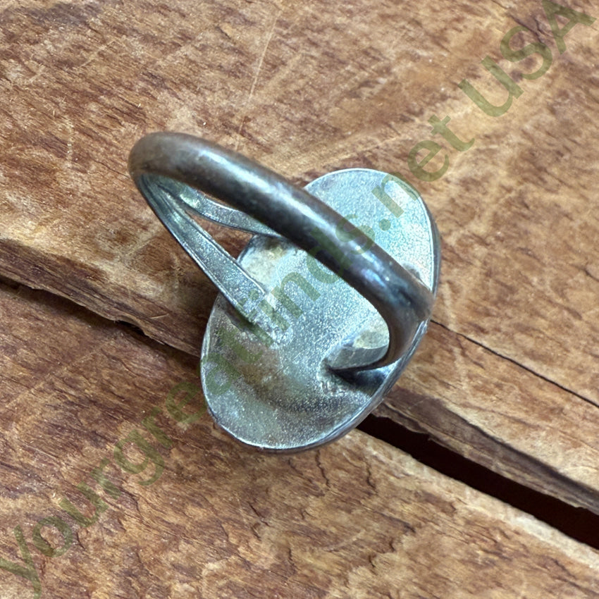 Old Navajo Ring Sterling Silver & Turquoise Size 5 ring