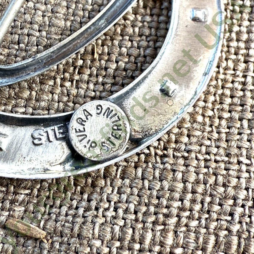 Old Navajo Sterling Silver Horseshoe Good Luck Symbol Pin earrings