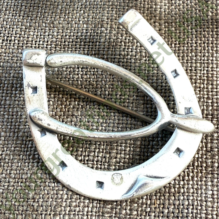 Old Navajo Sterling Silver Horseshoe Good Luck Symbol Pin earrings