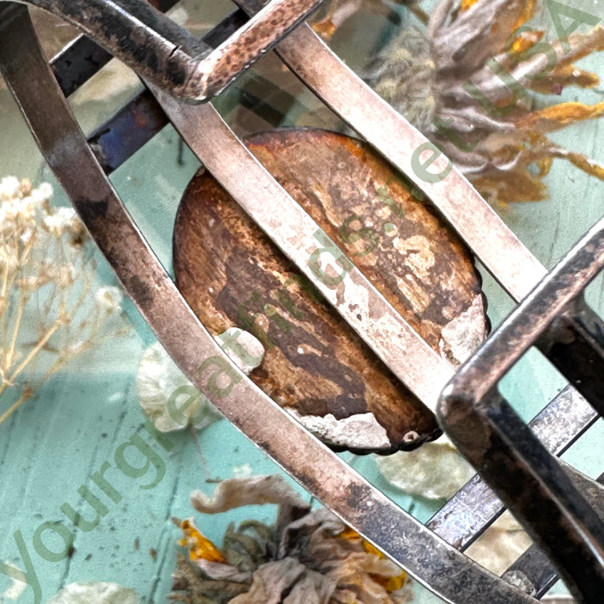 Old Navajo Sterling Silver Pale Turquoise Cuff Bracelet