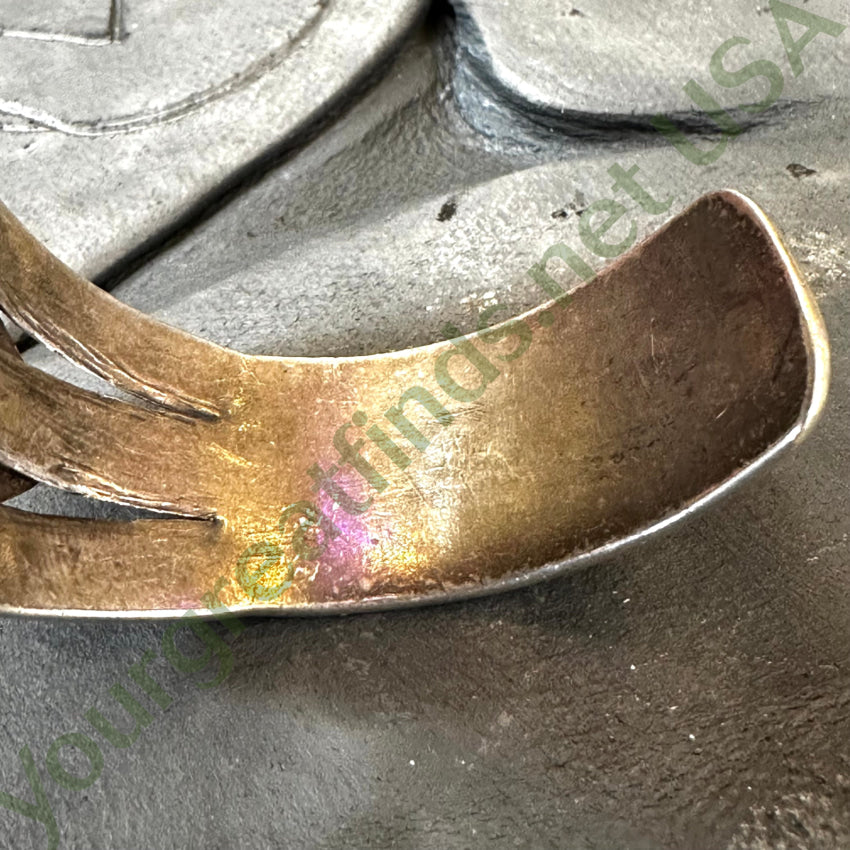 Old Navajo Sterling Silver & Petrified Wood Cuff Bracelet