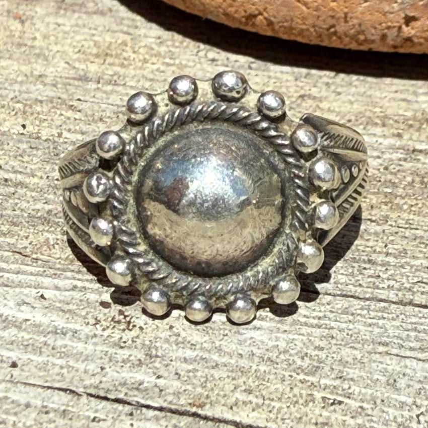Old Navajo Sterling Silver Satellite Orb Ring Size 6 pin