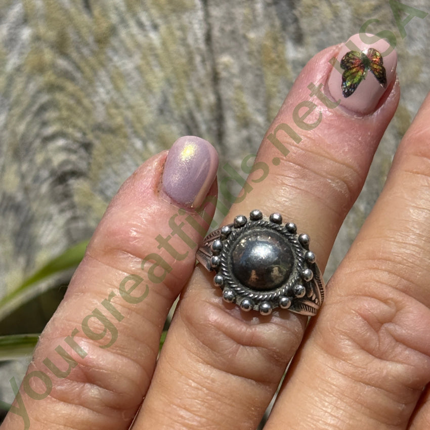 Old Navajo Sterling Silver Satellite Orb Ring Size 6 pin