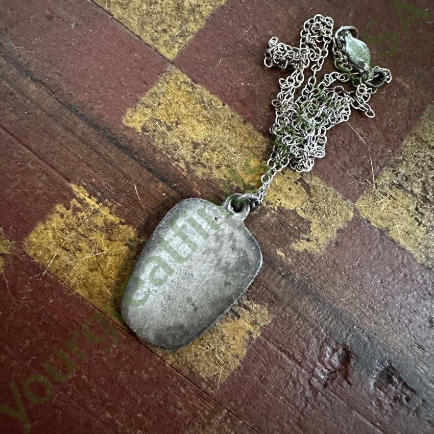 Old Navajo Sterling Silver Shiprock Mosaic Knifewing Necklace Necklace