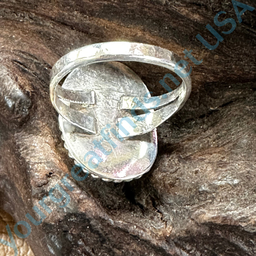 Old Navajo Sterling Silver Sky Blue Turquoise Ring Size 8.75 Ring