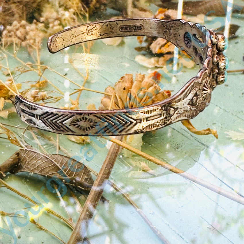Old Navajo Sterling Silver Snake Eye Turquoise Bracelet Jane Popovich