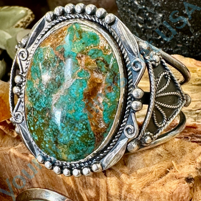 Old Navajo Sterling Silver Turquoise Cuff Bracelet