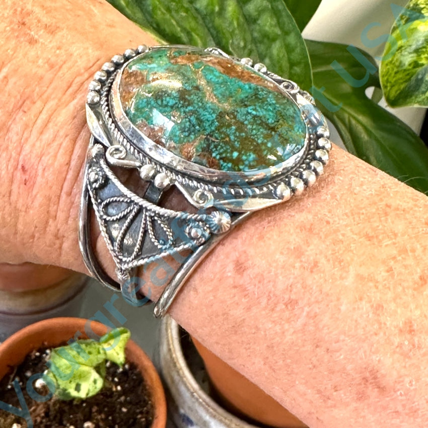 Old Navajo Sterling Silver Turquoise Cuff Bracelet – Yourgreatfinds