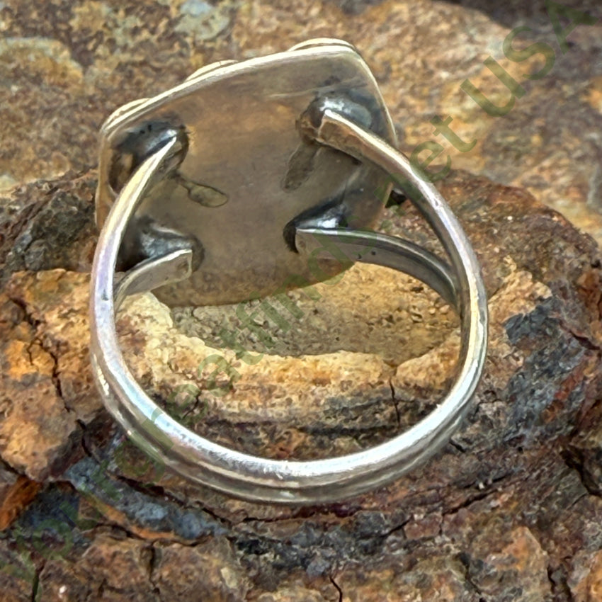 Old Navajo Sterling Silver & Turquoise Ring Size 10 ring