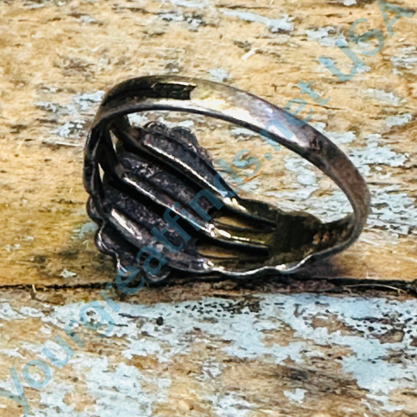 Old Navajo Sterling Silver Turquoise Ring Size 4.5