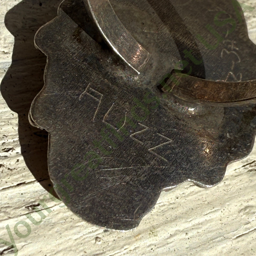 Old Navajo Turquoise & Sterling Silver Rosette Ring 6.5 ring