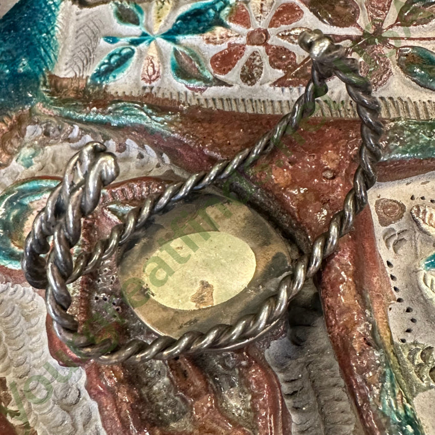 Old Navajo Twisted Wire Rope Bracelet Deep Blue Turquoise