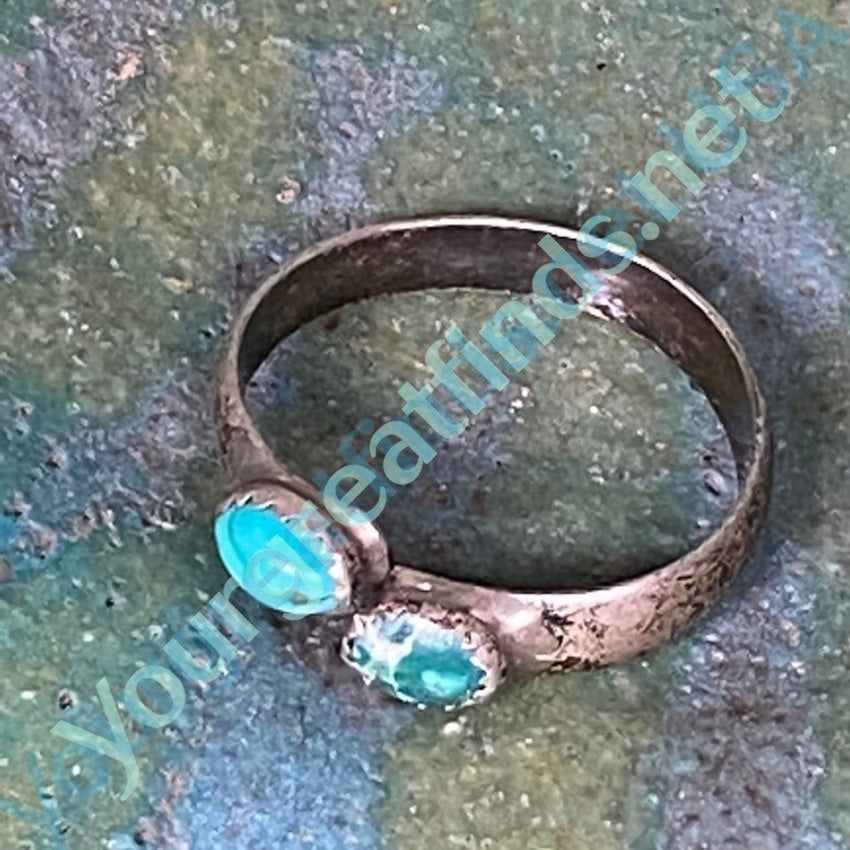 Old Navajo Wrap Ring Turquoise Sterling Silver Yourgreatfinds