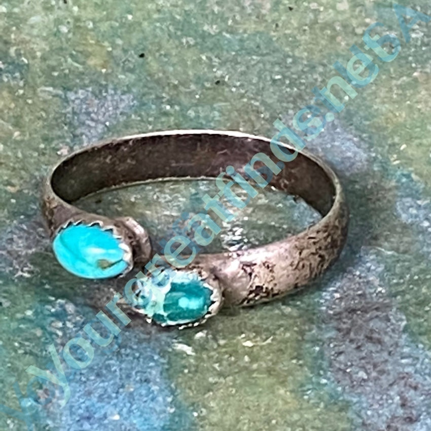 Old Navajo Wrap Ring Turquoise Sterling Silver Yourgreatfinds