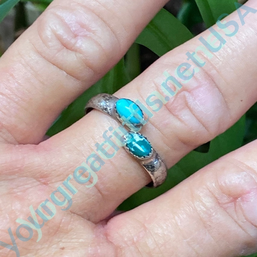 Old Navajo Wrap Ring Turquoise Sterling Silver Yourgreatfinds