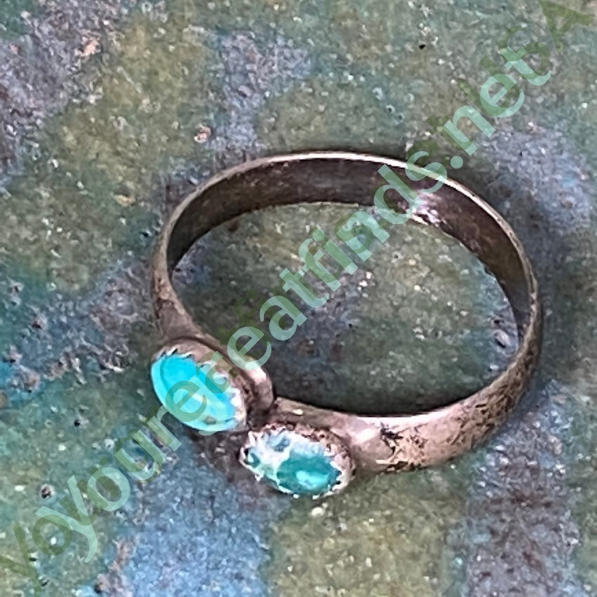 Old Navajo Wrap Ring Turquoise Sterling Silver Yourgreatfinds