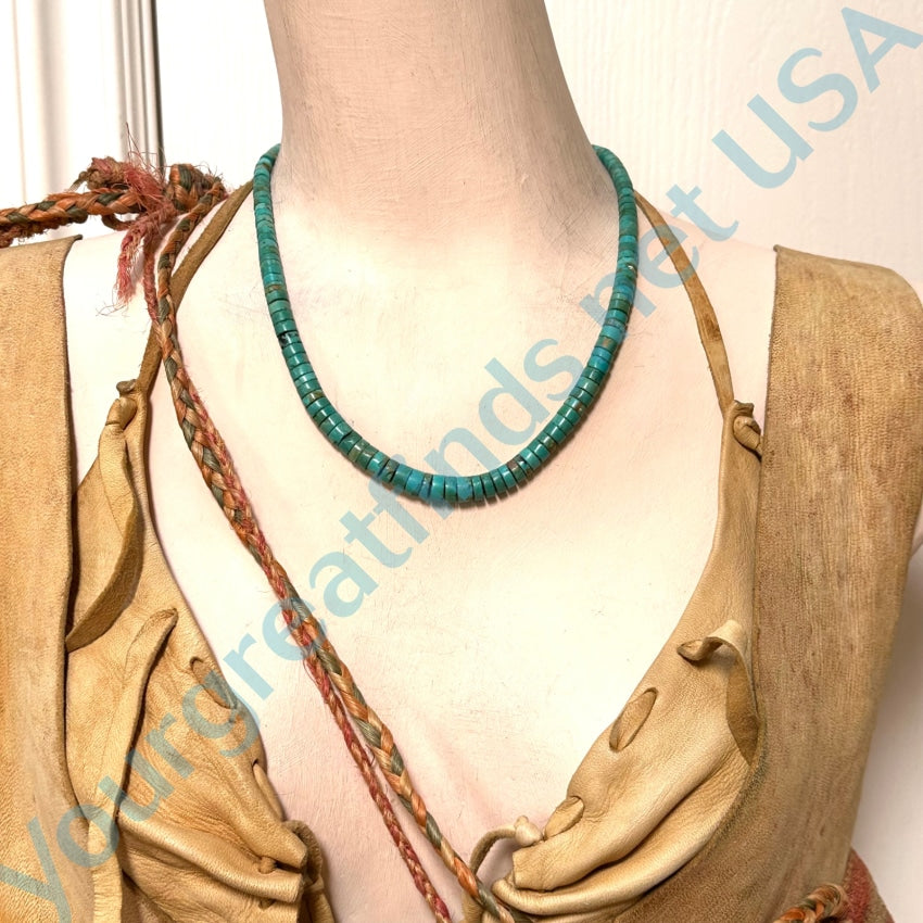 Old Pueblo Indian Turquoise Heishi Bead Necklace