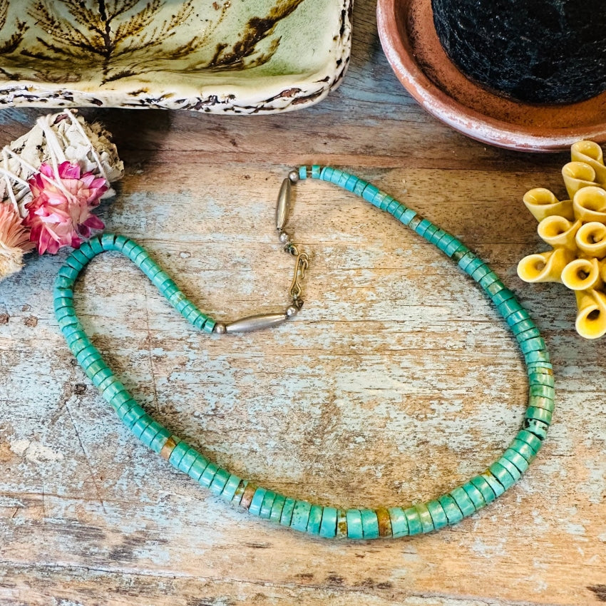 Faceted Green Turquoise Necklace – J.Mills Studio