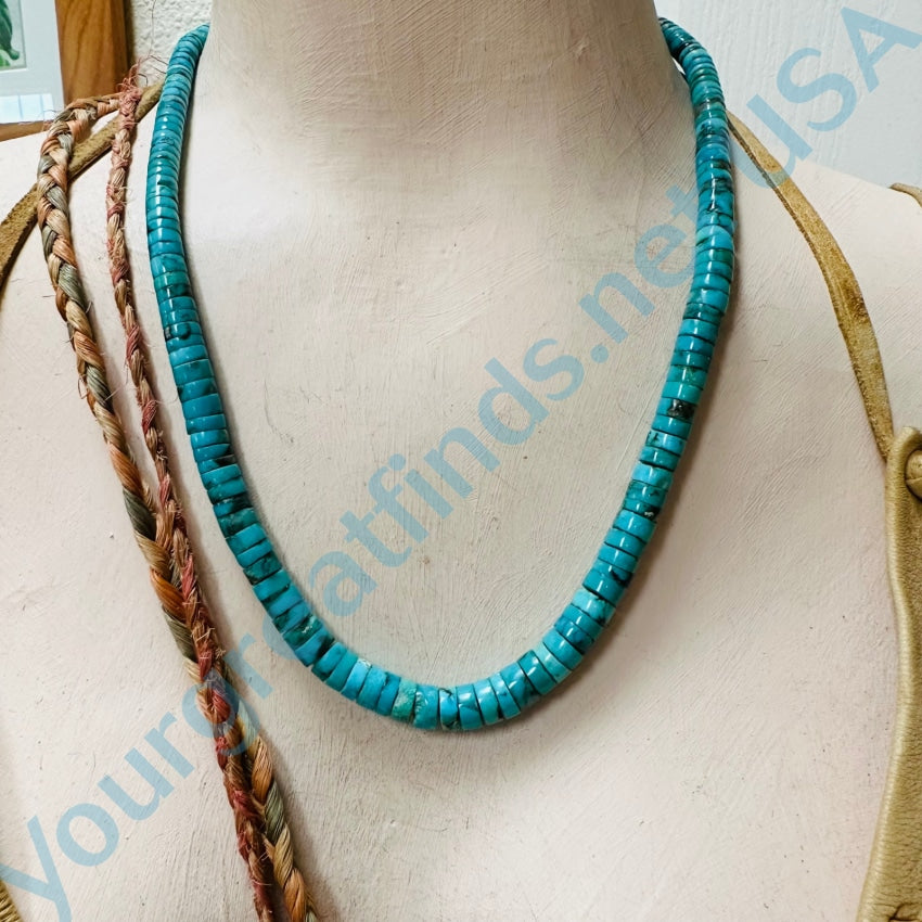 Old Pueblo Indian Turquoise Heishi Bead Necklace Turquoise Bead Necklace