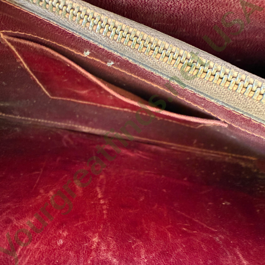 Old Reversible Mexican Tooled Leather Bag Red Heart Turn-Lock Clasp purse