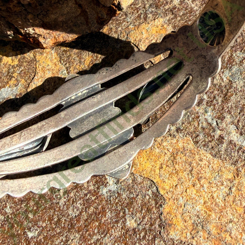 Old Sterling Silver & Turquoise Cuff Bracelet Bell Trading Post bracelet