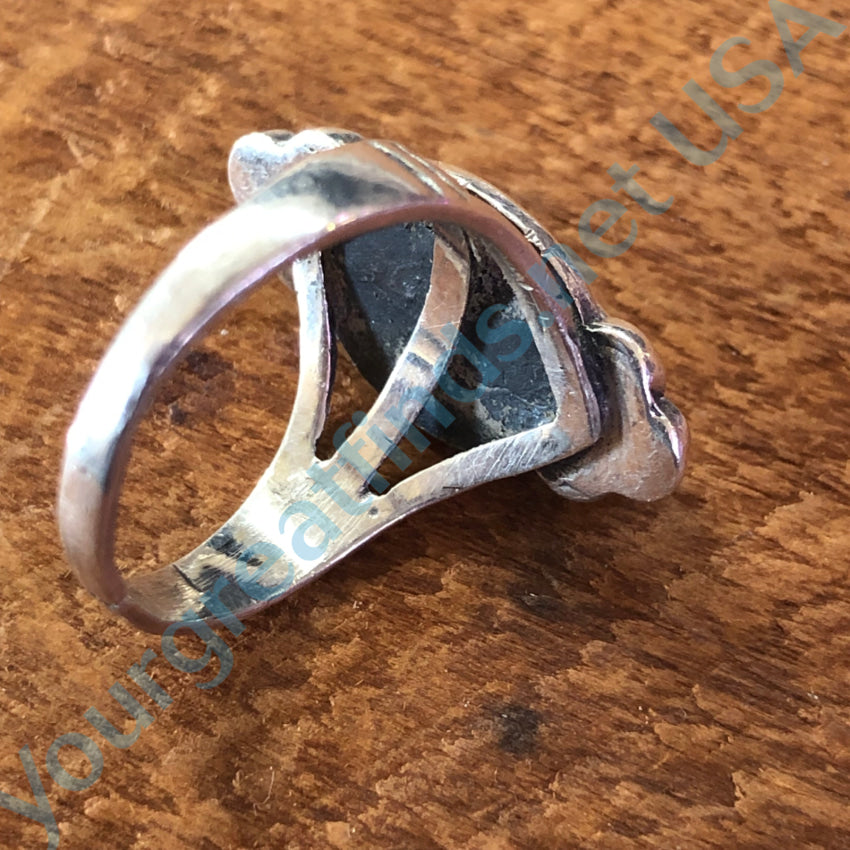 Old Sterling Silver & Turquoise Ring Size 7 Ring