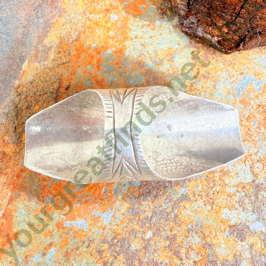 Old Tibetan Sterling Silver Long Ring Coral & Turquoise Size 12 ring