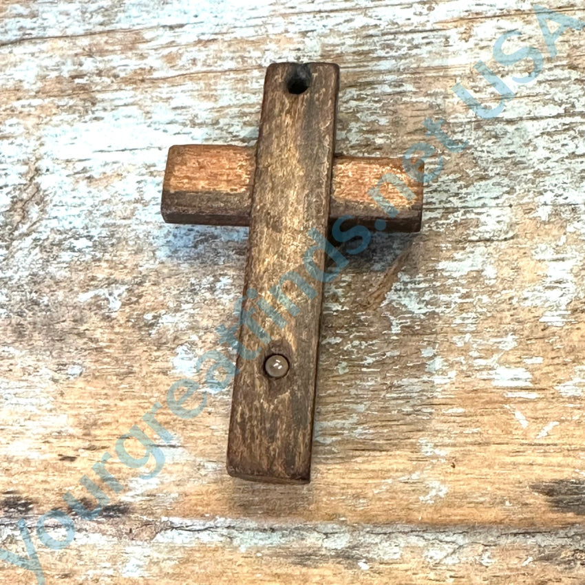 Old Wooden Cross Pendant With Stanhope