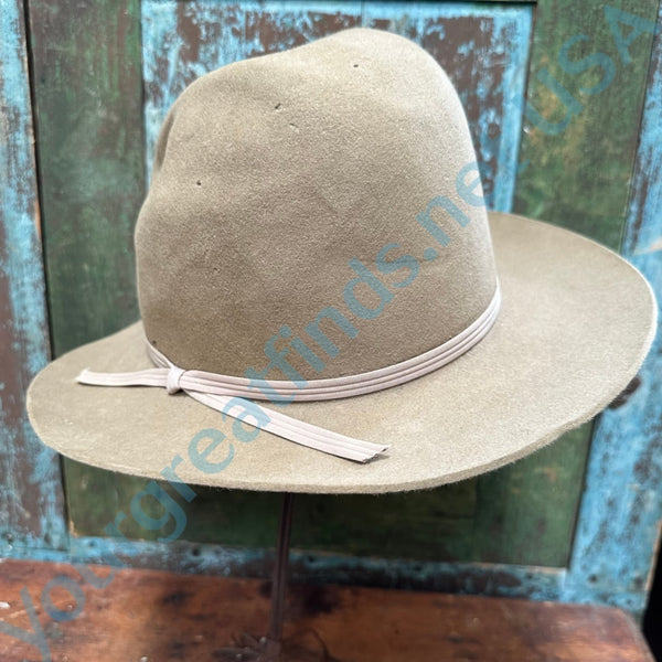 Stratton Hat Sizing Old Wool Stratton Self Forming Wool Western State Trooper Hat Size 7 ...