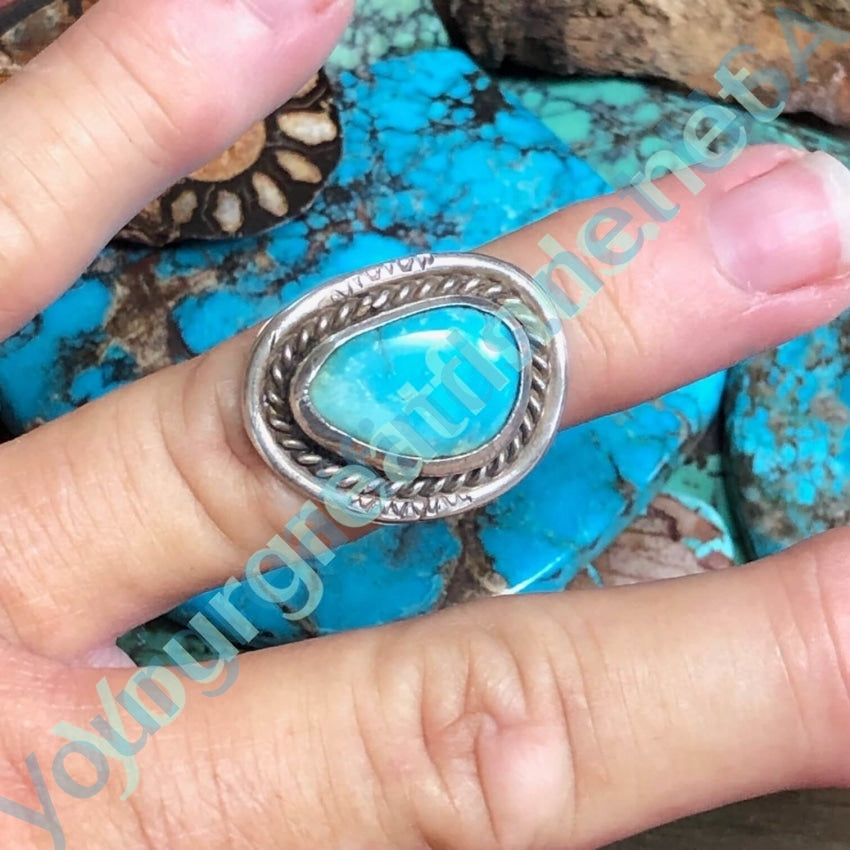Ombré Turquoise Ring Sterling Silver Southwest 5.5 Yourgreatfinds