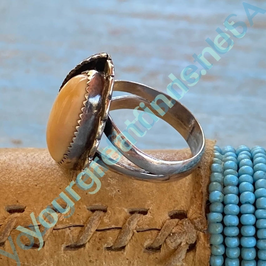 Orange Cream Coral Navajo Ring Sterling Silver size 7 Yourgreatfinds
