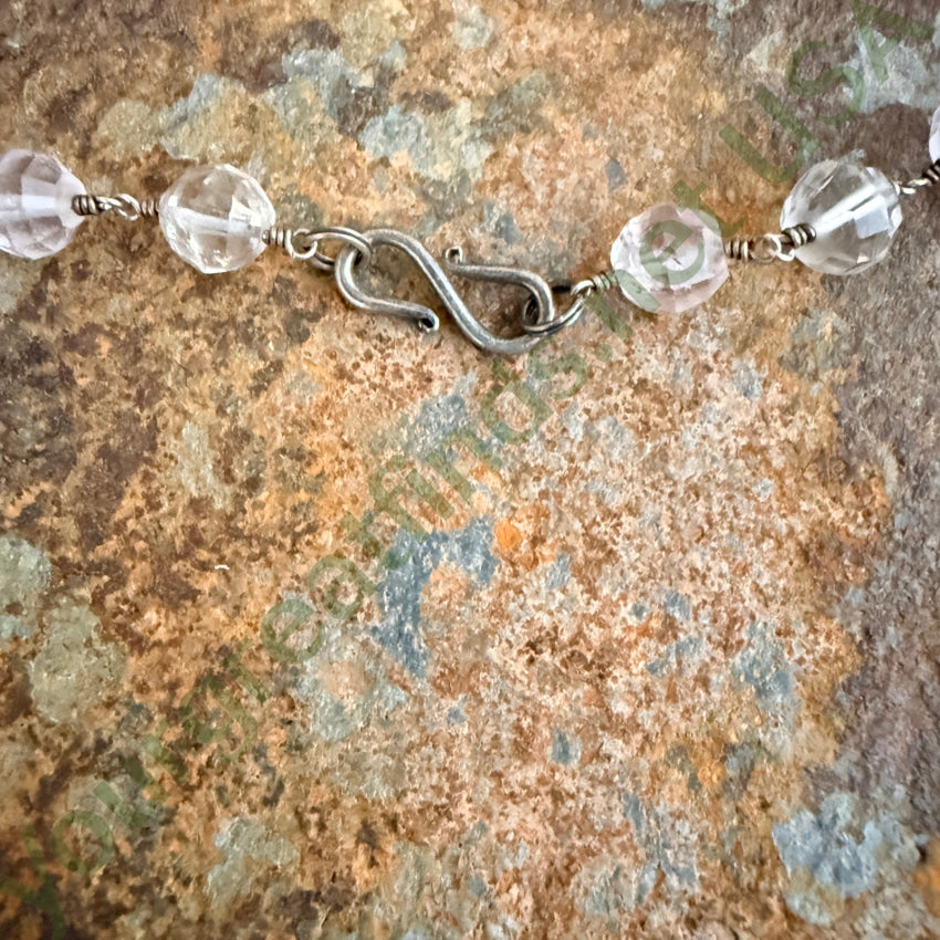 Pale Lavender Amethyst Bead Necklace Silver necklace