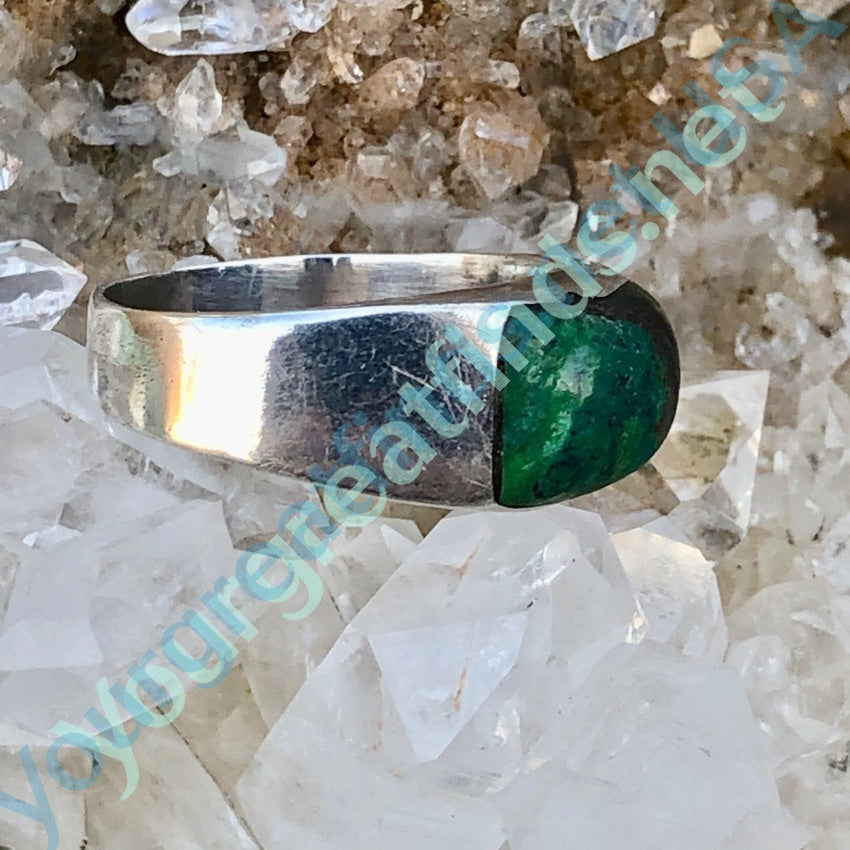Parrot Wing Chrysocolla Inlay RIng Size 10 3/4 Mexico Yourgreatfinds