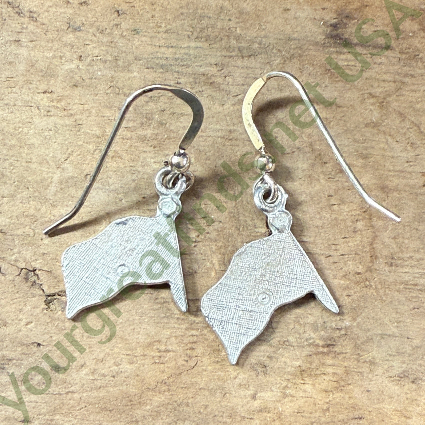 Patriotic Old Glory Pierced Earrings 925 Sterling Ear WIres Earrings