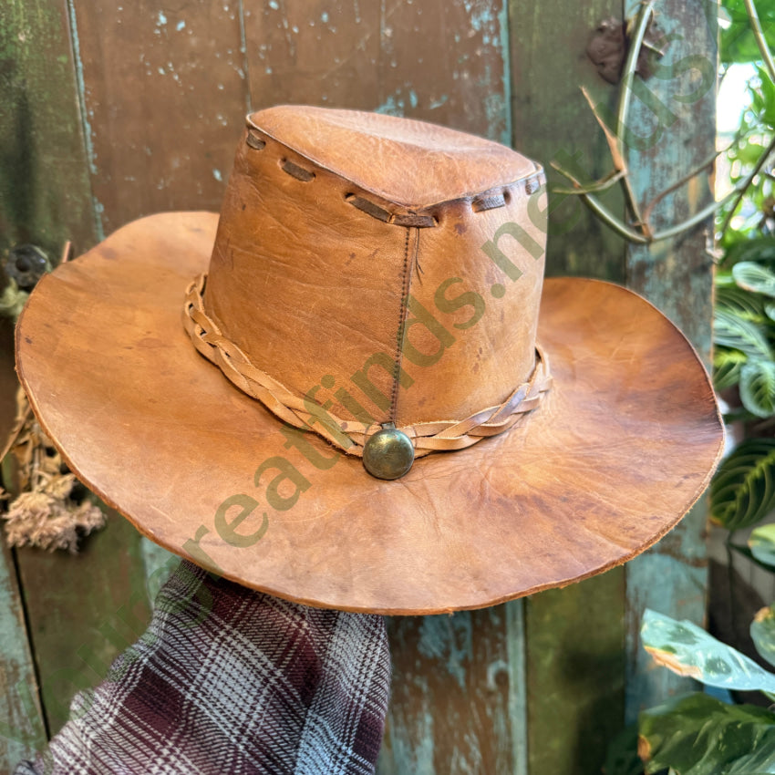 Pat’s Mexican Leather Hat Cozumel 1978 Hat