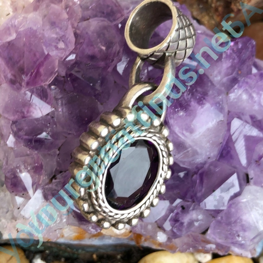 Pendant in Sterling Silver with Amethyst Colored Cubic Zirconia Yourgreatfinds