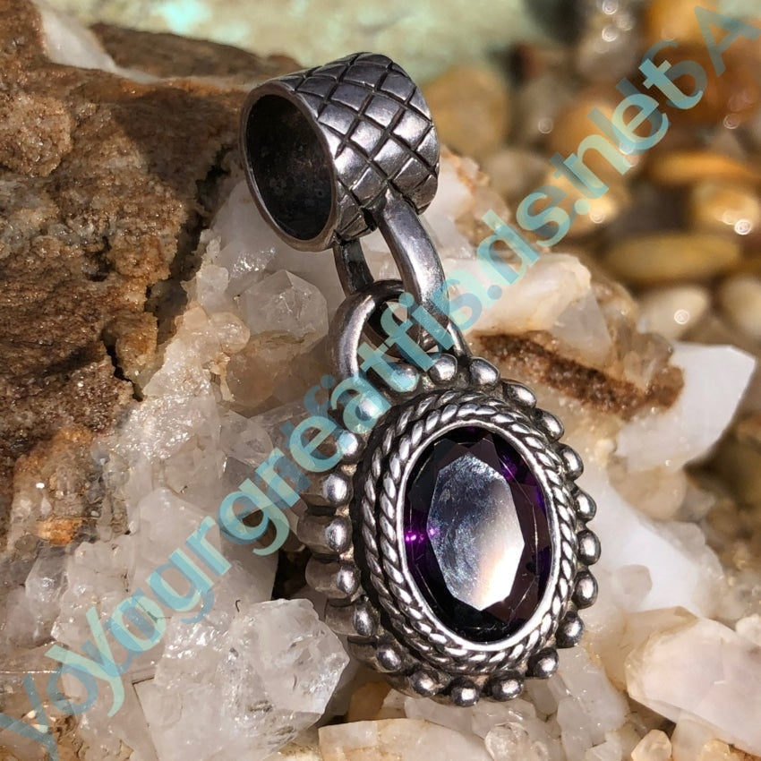 Pendant in Sterling Silver with Amethyst Colored Cubic Zirconia Yourgreatfinds
