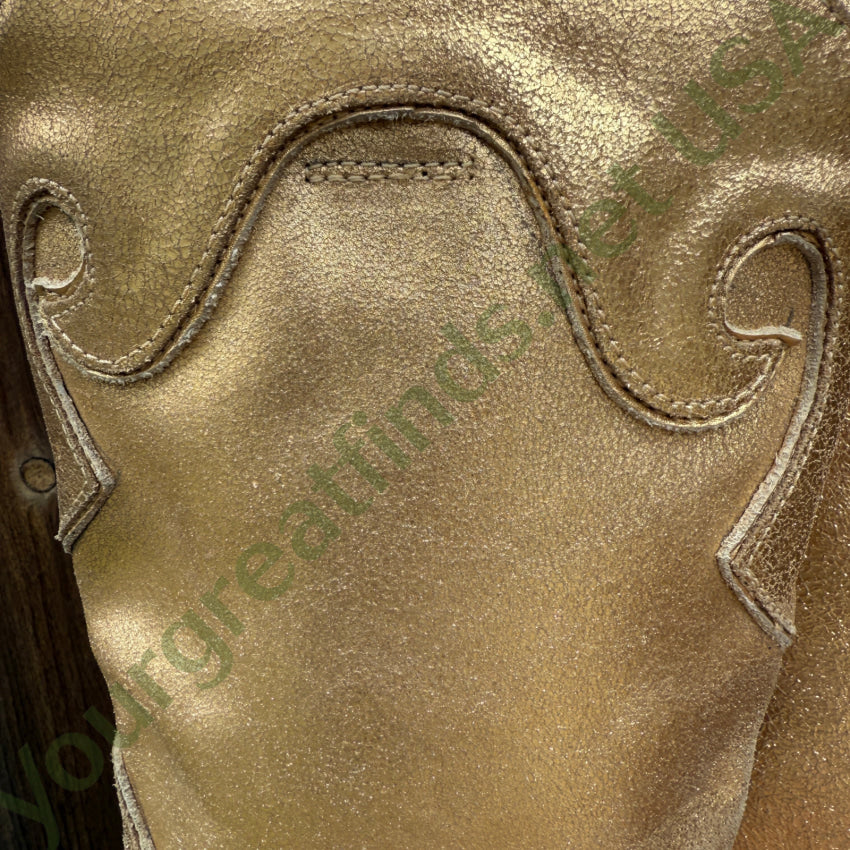 Penny Loves Kenny Gold Leather Western Cowgirl Boots Rodeo Drive 6.5 cowgirl boots