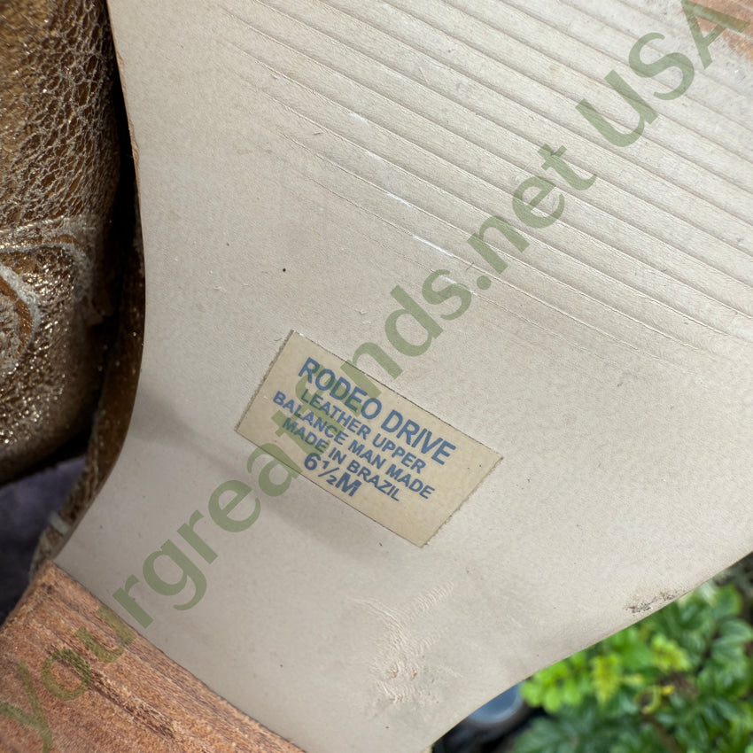 Penny Loves Kenny Gold Leather Western Cowgirl Boots Rodeo Drive 6.5 cowgirl boots