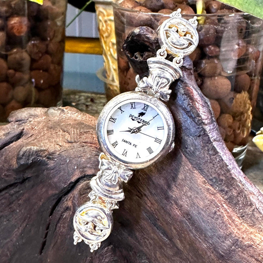 Peyote Bird Sterling Silver Christmas Themed Quartz Watch