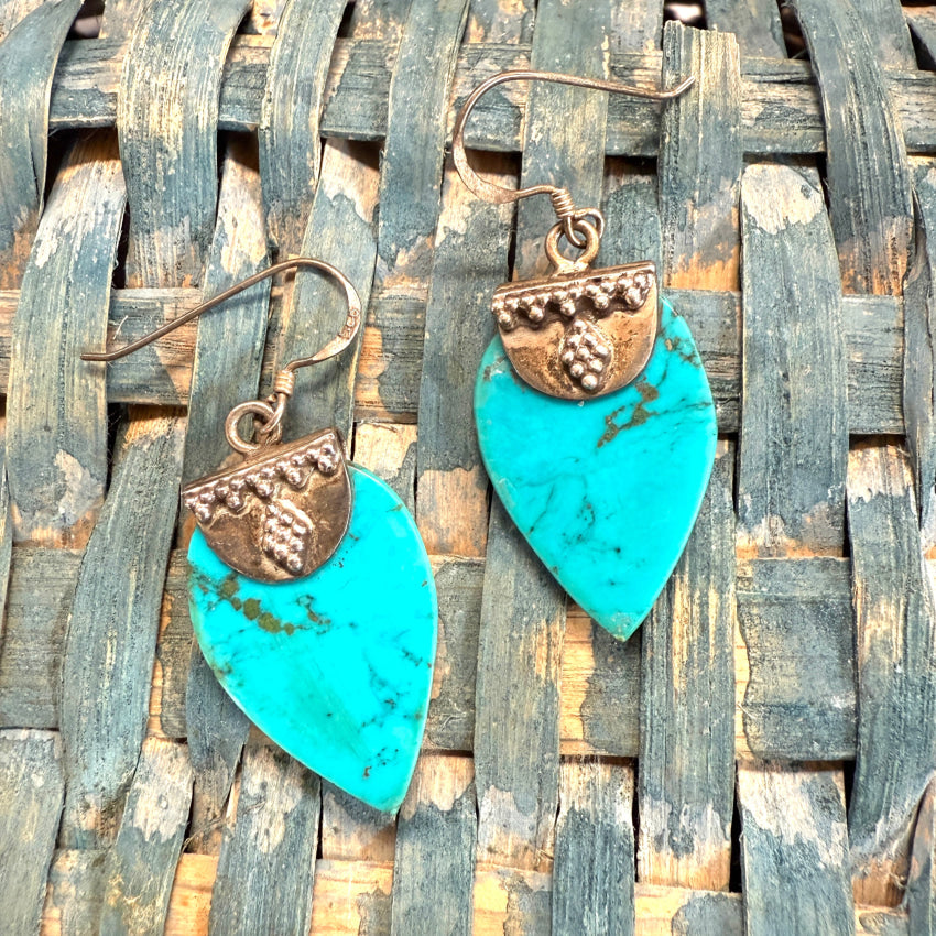 Pierced Earrings Sterling Silver & Turquoise earrings