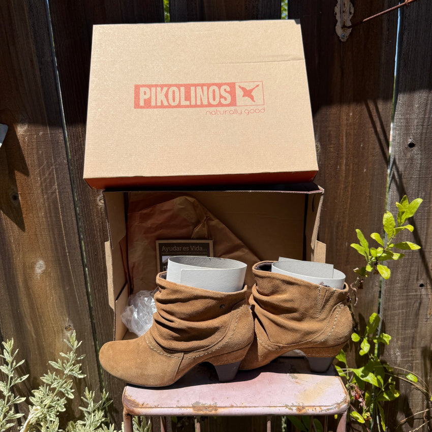 Pikolinos Caramel Beige Suede Booties in Box Spain Size 36 2016 boots