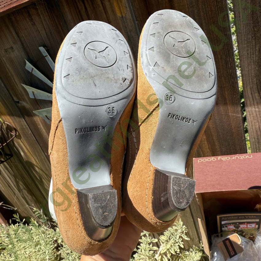 Pikolinos Caramel Beige Suede Booties in Box Spain Size 36 2016 boots