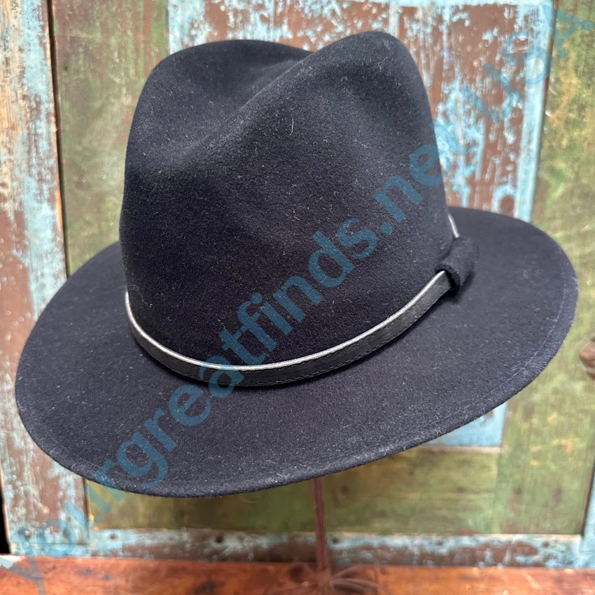 Pre-Owned Black Wool Fedora Hat Bailey Hats M