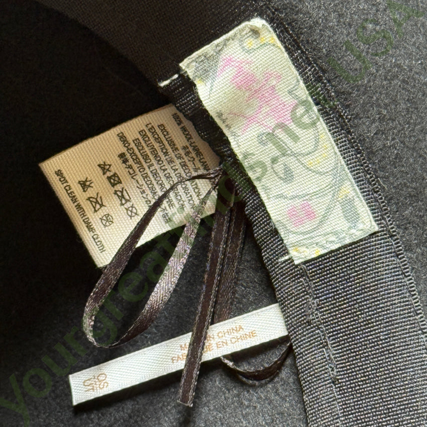 Pre owned Free People Black 100% Wool Pinch Front Western Hat hat