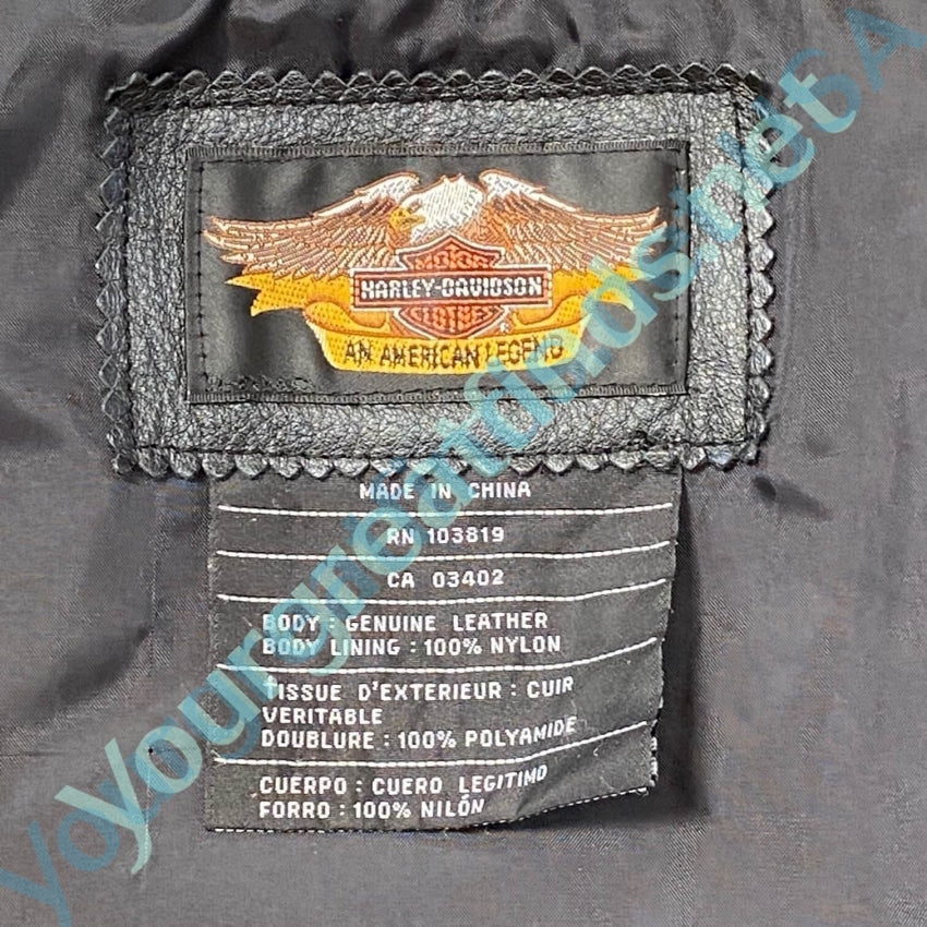 Pre-owned Genuine Leather Harley-Davidson Motorcycle Vest M Yourgreatfinds