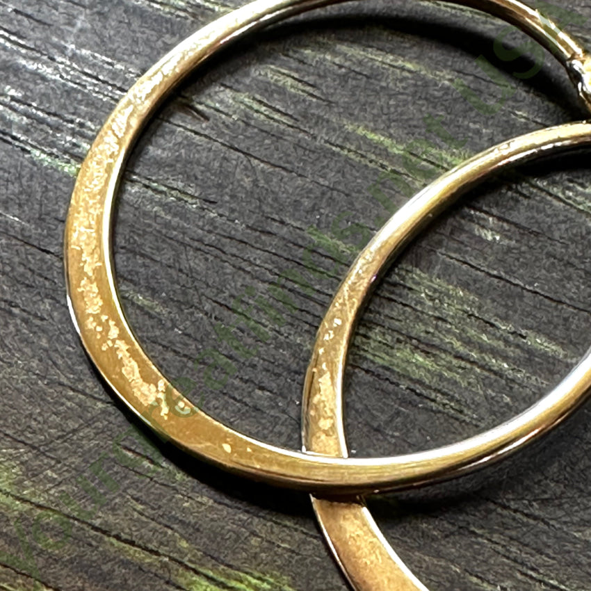 Pre-Owned Gold Over Sterling Silver 1 1/4’’ Pierced Hoop Earrings Earrings