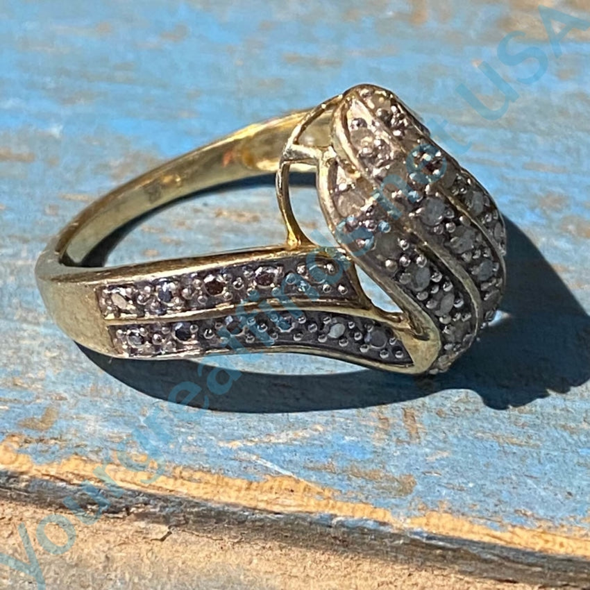 Pre-Owned Gold Vermeil Over Sterling Silver Diamond Ring 7