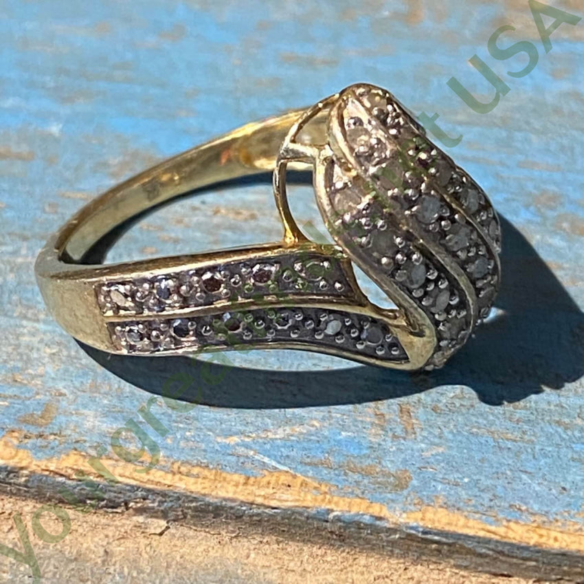 Pre-Owned Gold Vermeil Over Sterling Silver Diamond Ring 7