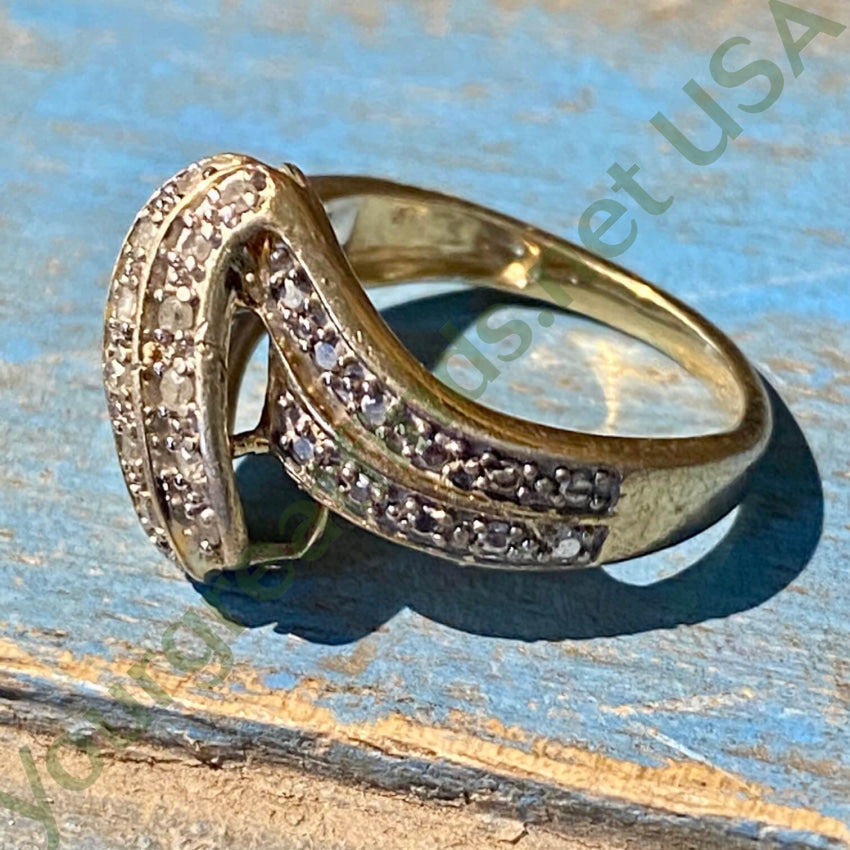 Pre-Owned Gold Vermeil Over Sterling Silver Diamond Ring 7